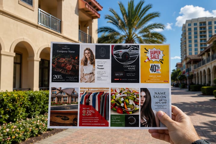 The Local Pop mailer in a Mediterranean style Orlando neighborhood