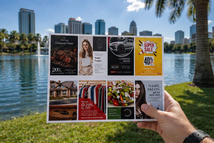 The Local Pop mailer by Lake Eola with the Orlando skyline